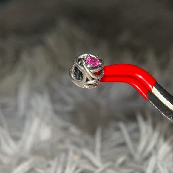 Pandora Pink Cz Weave Charm - Picture 3 of 5